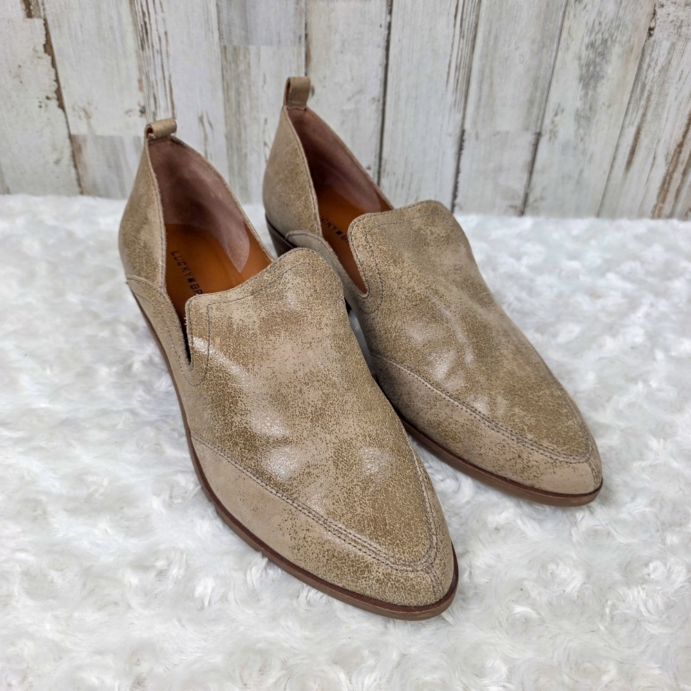 Lucky Brand Mahzan Leather Tan Loafers Size 8.5
